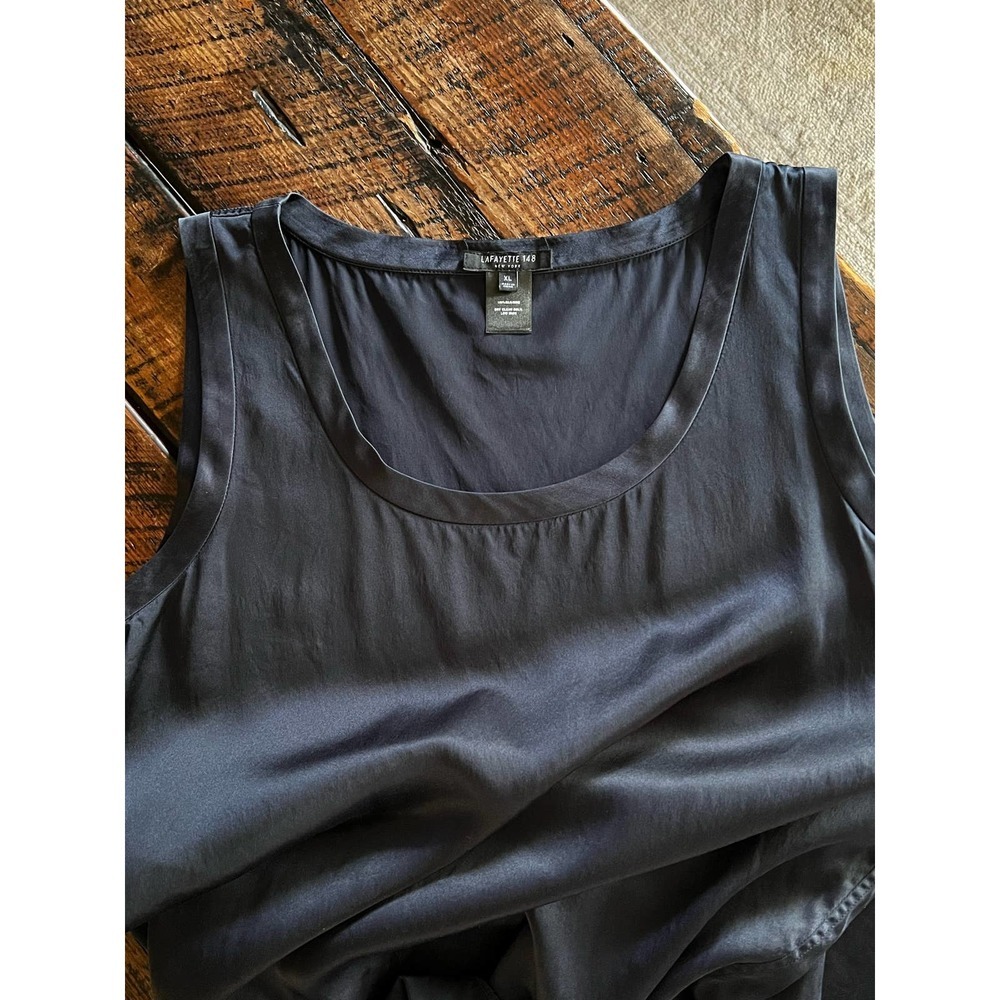 LAFAYETTE 148 New York Perla Luxe Reversible 100% Silk Charmeuse Blouse/…